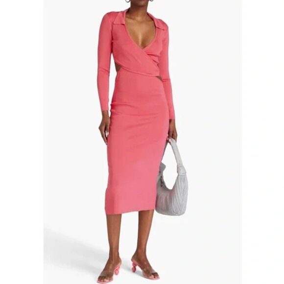 Cult Gaia Cristina  wrap- effect  cutout Knit  midi Dress XS - Picture 4 of 8